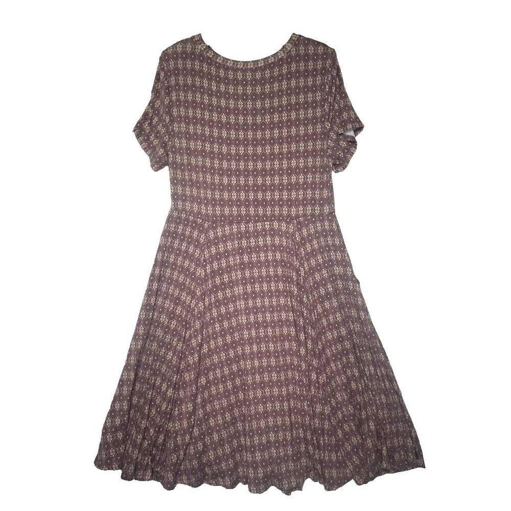 Torrid Mauve Pink Aztec print Waist Overlap Midi Dress Short Sleeve Size L - Picture 7 of 11